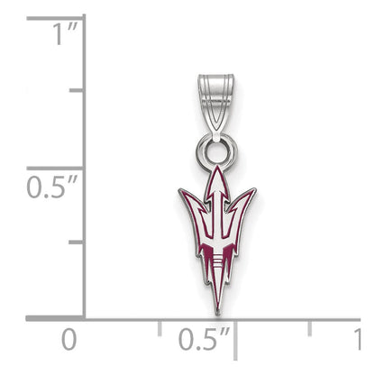Sterlingsilber Rhodiniert Logoart Arizona State University Pitchfork Klein Emailliert Anhänger