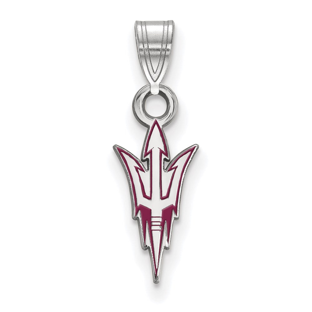 Sterlingsilber Rhodiniert Logoart Arizona State University Pitchfork Klein Emailliert Anhänger