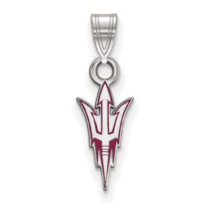 Sterlingsilber Rhodiniert Logoart Arizona State University Pitchfork Klein Emailliert Anhänger