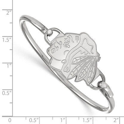 Sterlingsilber Rhodiniert Nhl Logoart Chicago Blackhawks Armreif Armband