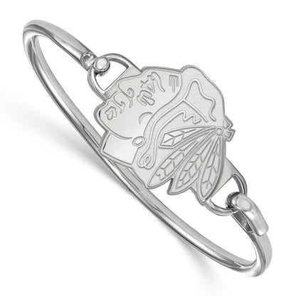 Sterlingsilber Rhodiniert Nhl Logoart Chicago Blackhawks Armreif Armband