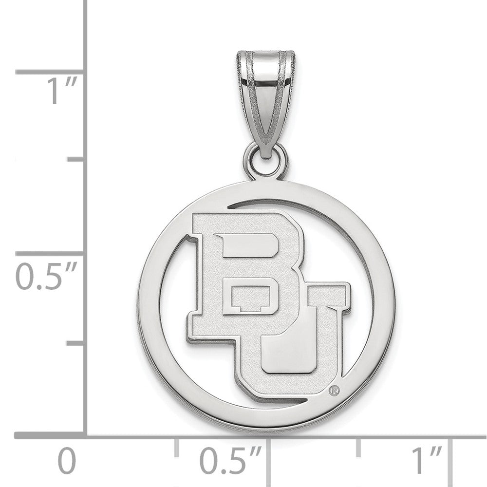 Sterlingsilber Rhodiniert Logoart Baylor University Bears Mittel Kreis Anhänger