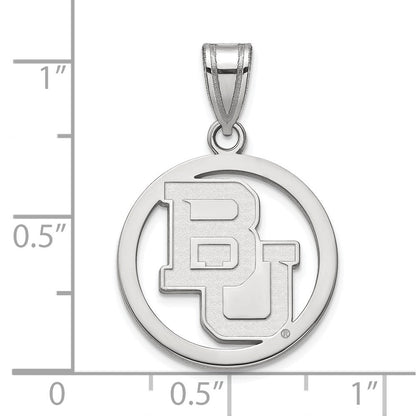 Sterlingsilber Rhodiniert Logoart Baylor University Bears Mittel Kreis Anhänger