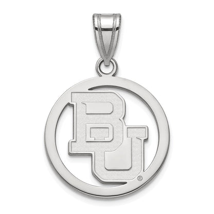 Sterlingsilber Rhodiniert Logoart Baylor University Bears Mittel Kreis Anhänger