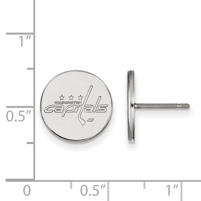 Sterlingsilber Rhodiniert Nhl Logoart Washington Capitals Klein Plättchen Ohrstecker