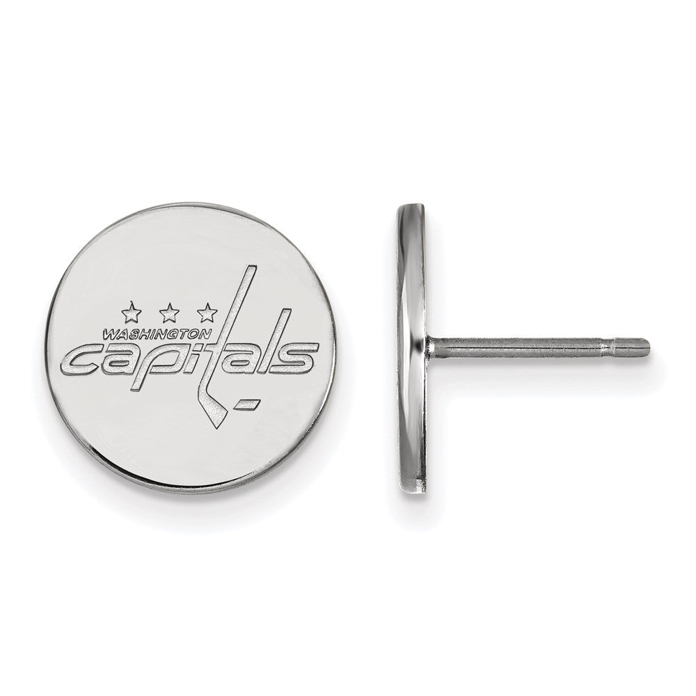 Sterlingsilber Rhodiniert Nhl Logoart Washington Capitals Klein Plättchen Ohrstecker
