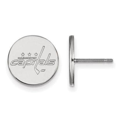 Sterlingsilber Rhodiniert Nhl Logoart Washington Capitals Klein Plättchen Ohrstecker