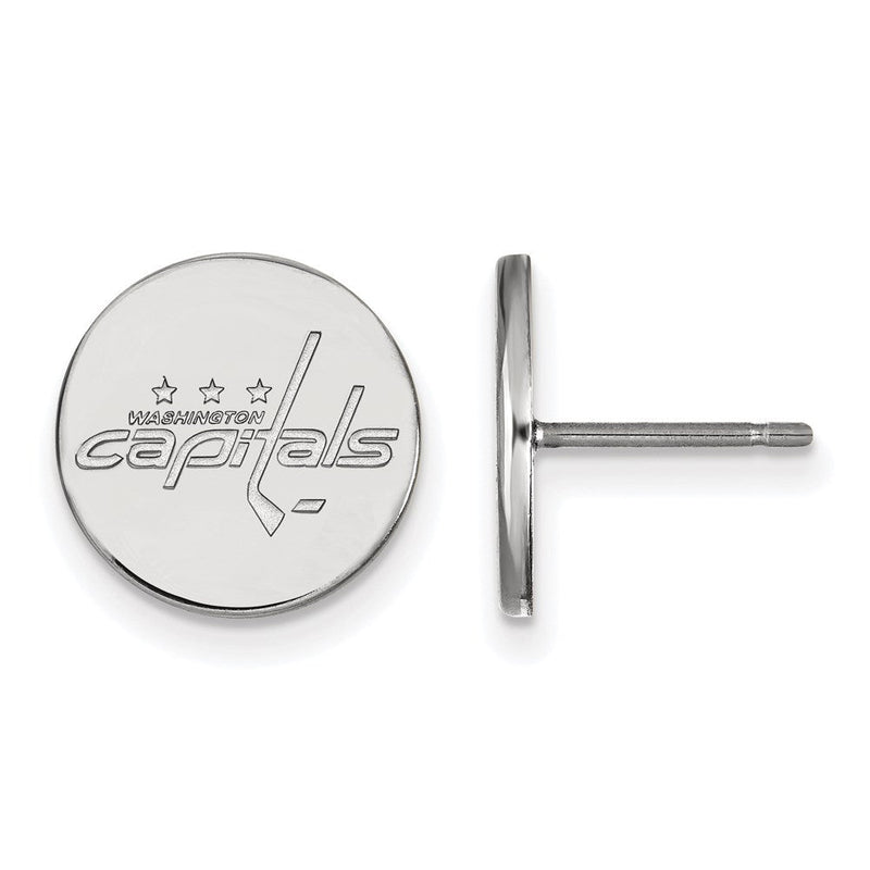 Sterlingsilber Rhodiniert Nhl Logoart Washington Capitals Klein Plättchen Ohrstecker