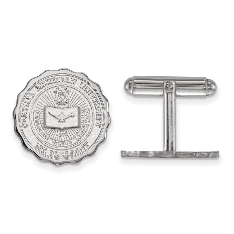 Sterlingsilber Rhodiniert Logoart Central Michigan U. Wappen Manschette Knöpfe