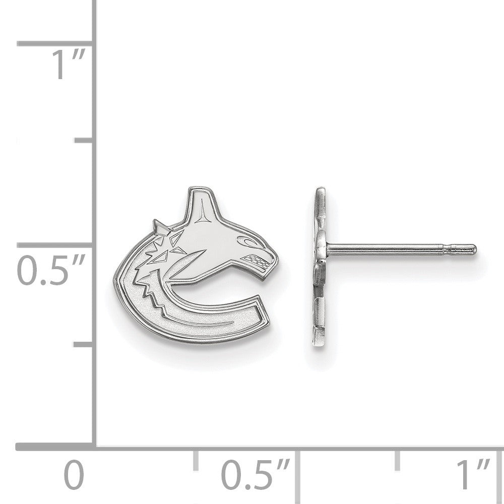 Sterlingsilber Rhodiniert Nhl Logoart Vancouver Canucks Extra Klein Ohrstecker