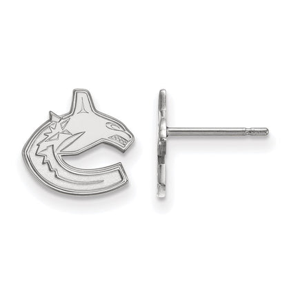 Sterlingsilber Rhodiniert Nhl Logoart Vancouver Canucks Extra Klein Ohrstecker