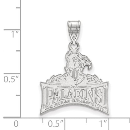 Sterlingsilber Rhodiniert Logoart Furman University Paladins Groß Anhänger