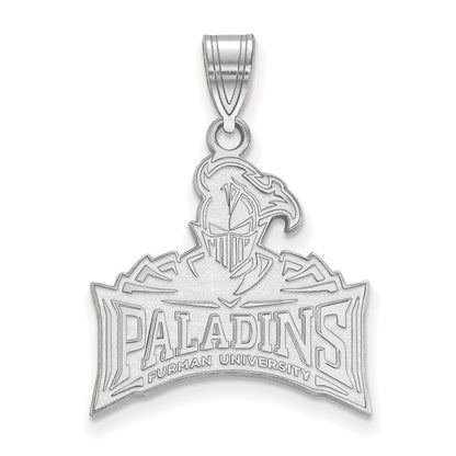 10K Weißgold Logoart Furman University Paladins Groß Anhänger