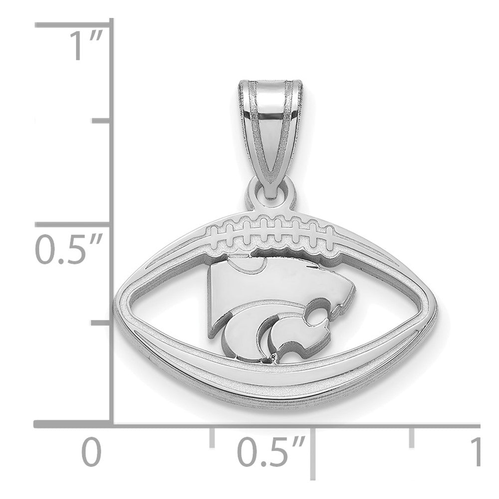 Sterlingsilber Rhodiniert Logoart Kansas State University Wildkatze Football Anhänger