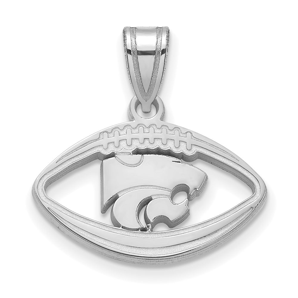 Sterlingsilber Rhodiniert Logoart Kansas State University Wildkatze Football Anhänger