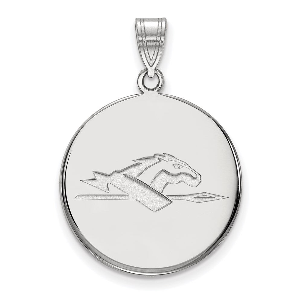 Sterlingsilber Rhodiniert Logoart Longwood University Pferd Groß Plättchen Anhänger