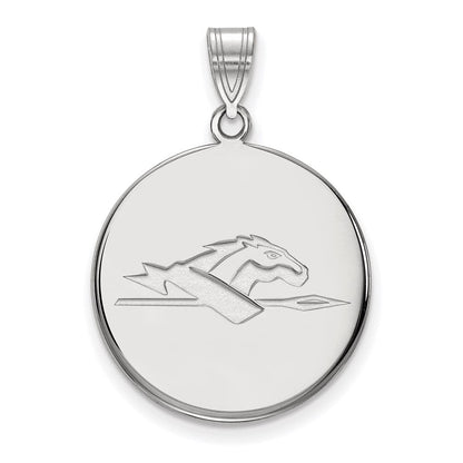 Sterlingsilber Rhodiniert Logoart Longwood University Pferd Groß Plättchen Anhänger