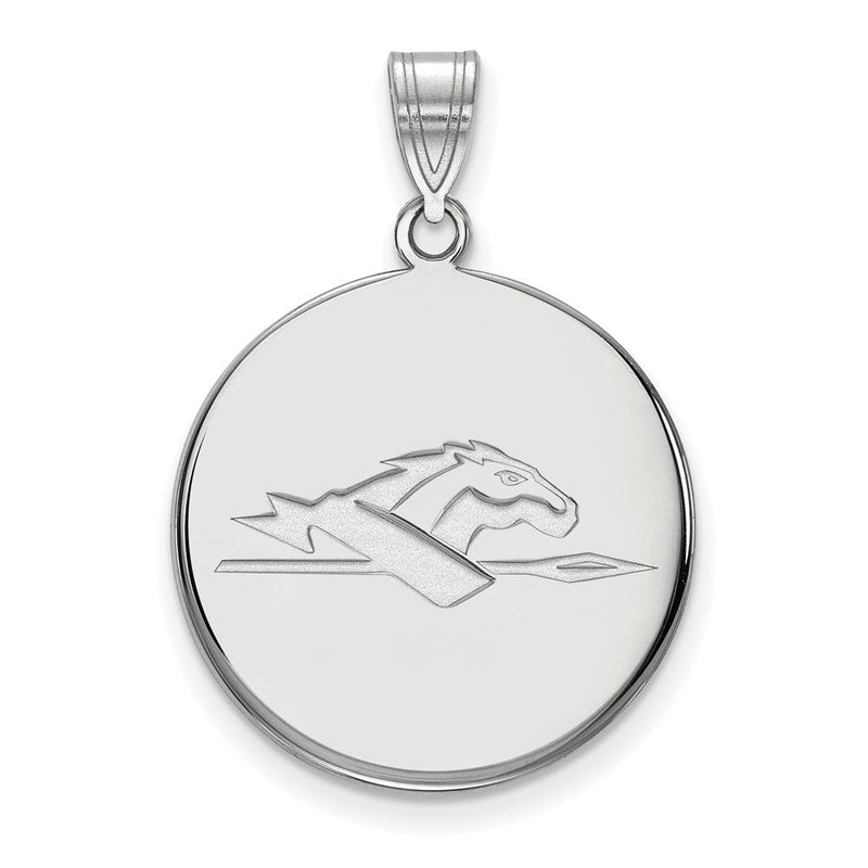 14K Weißgold Logoart Longwood University Pferd Groß Plättchen Anhänger