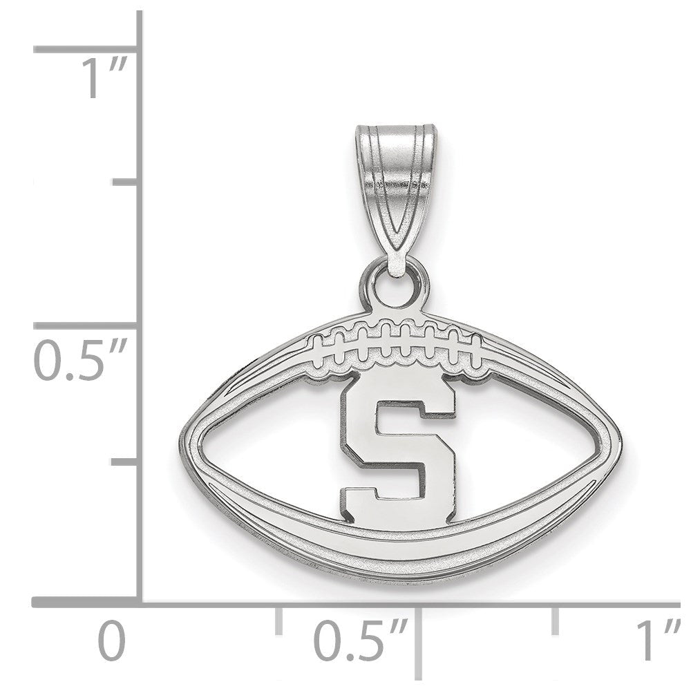 Sterlingsilber Rhodiniert Logoart Michigan State University Buchstabe S Football Anhänger