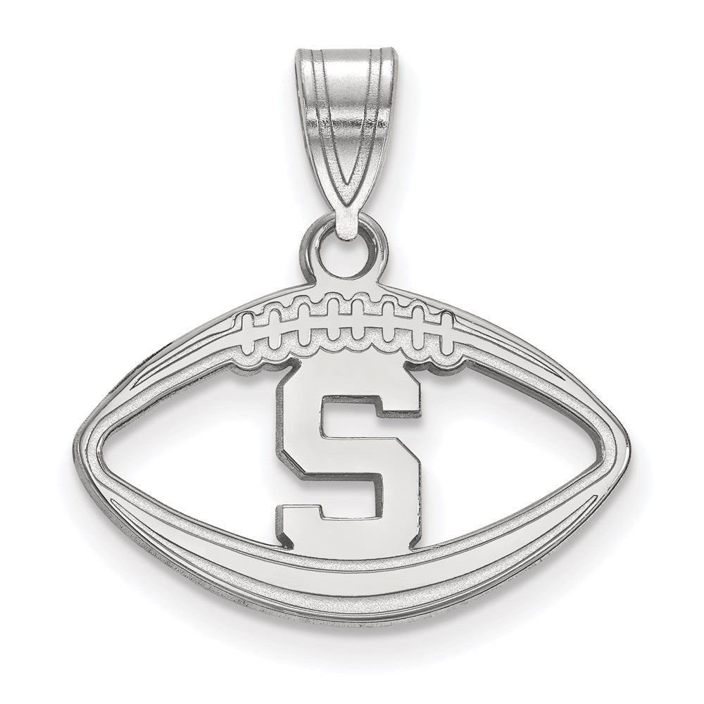 Sterlingsilber Rhodiniert Logoart Michigan State University Buchstabe S Football Anhänger