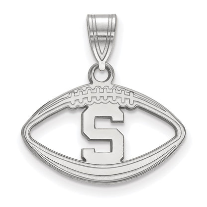 Sterlingsilber Rhodiniert Logoart Michigan State University Buchstabe S Football Anhänger