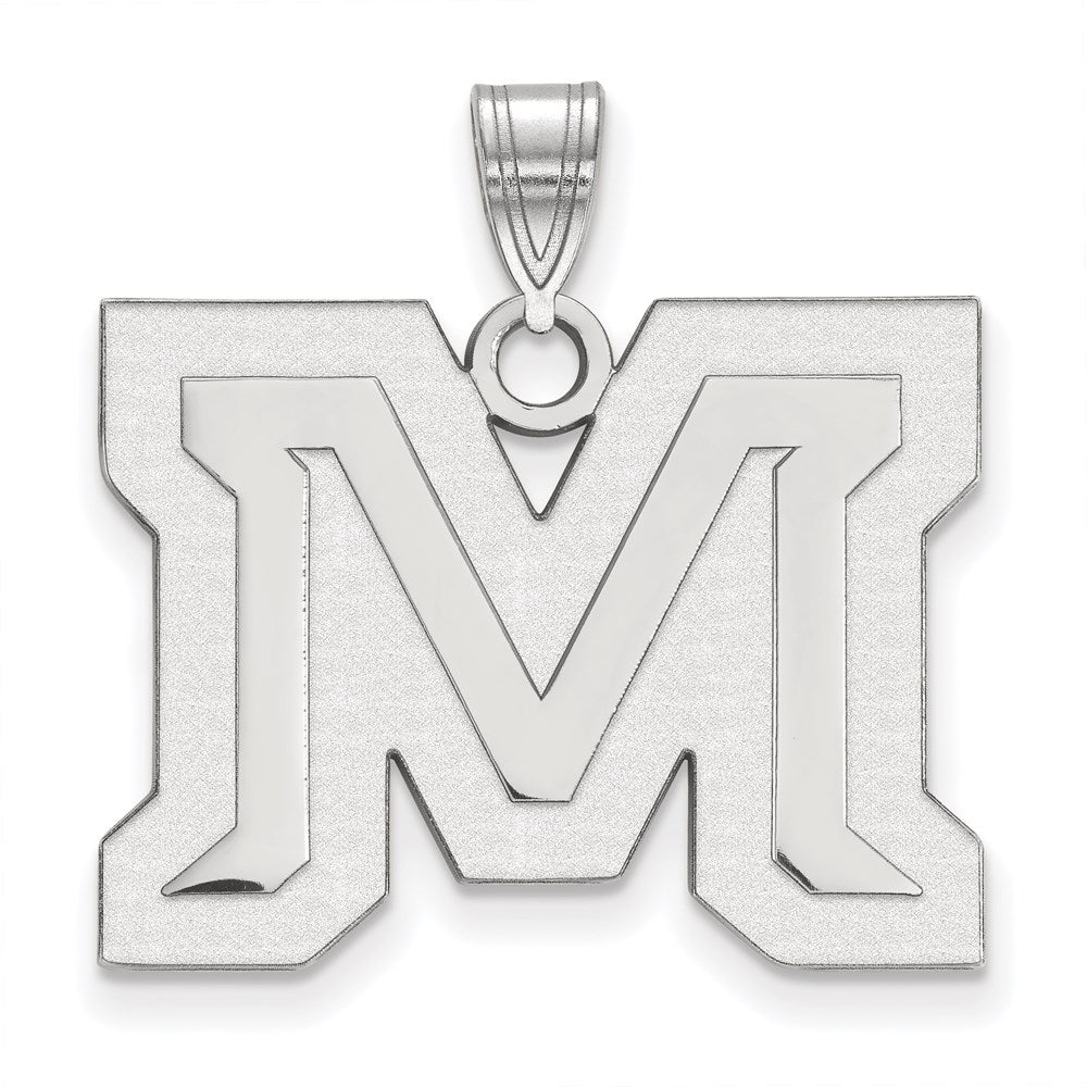 14K Weißgold Logoart Montana State University Buchstabe M Groß Anhänger