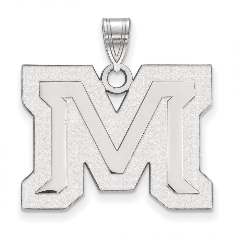 14K Weißgold Logoart Montana State University Buchstabe M Groß Anhänger