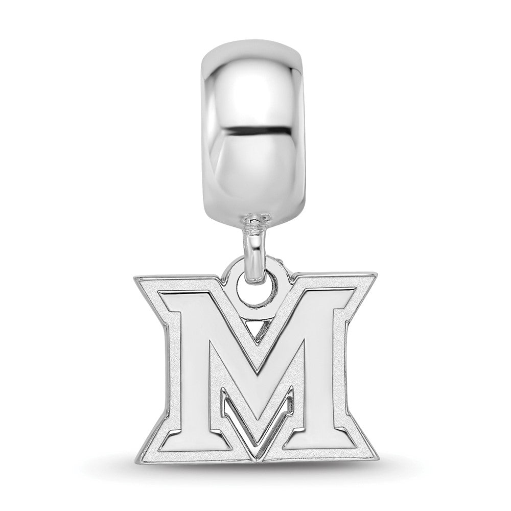 Sterlingsilber Rhodiniert Logoart Miami University Xs Hängend Perle