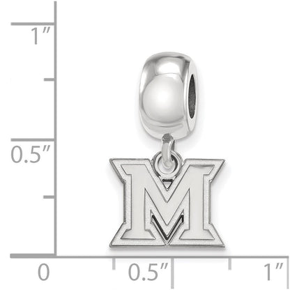 Sterlingsilber Rhodiniert Logoart Miami University Xs Hängend Perle