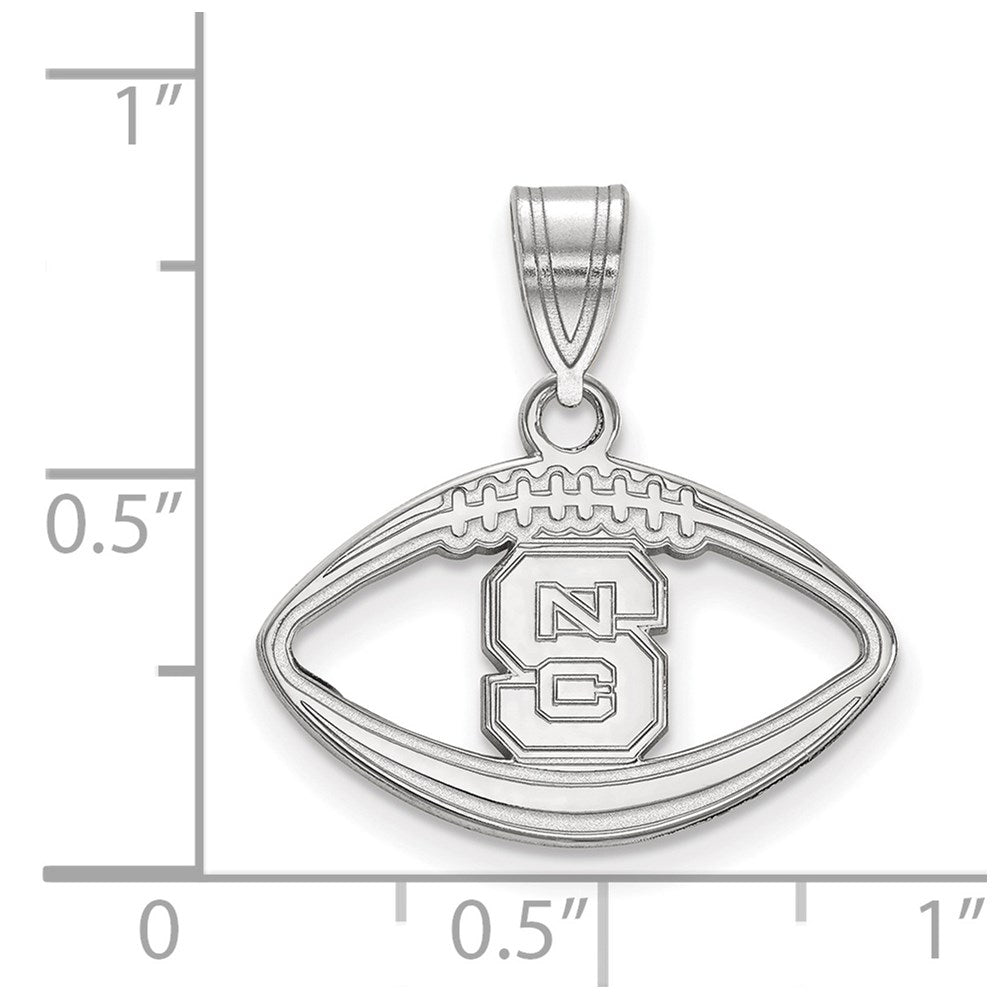 Sterlingsilber Rhodiniert Logoart North Carolina State University N C S Football Anhänger