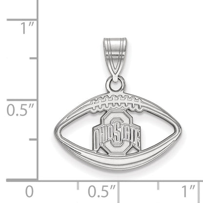 Sterlingsilber Rhodiniert Logoart The Ohio State University Football Anhänger