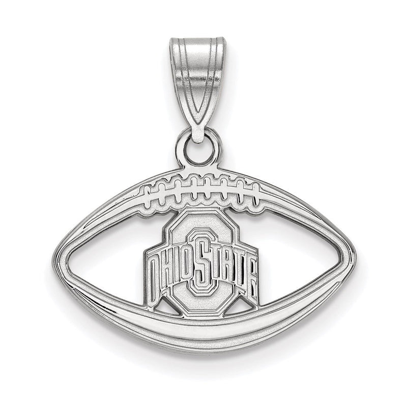 Sterlingsilber Rhodiniert Logoart The Ohio State University Football Anhänger