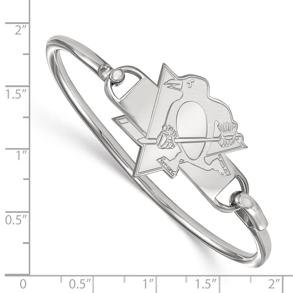 Sterlingsilber Rhodiniert Nhl Logoart Pittsburgh Penguins Armreif