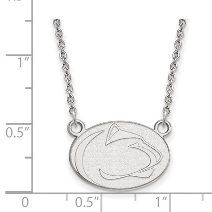 10K Weißgold Logoart Penn State University Löwe Klein Anhänger 18 Zoll Halskette