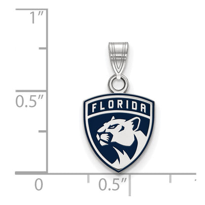 Sterlingsilber Rhodiniert Nhl Logoart Florida Panthers Klein Emailliert Anhänger