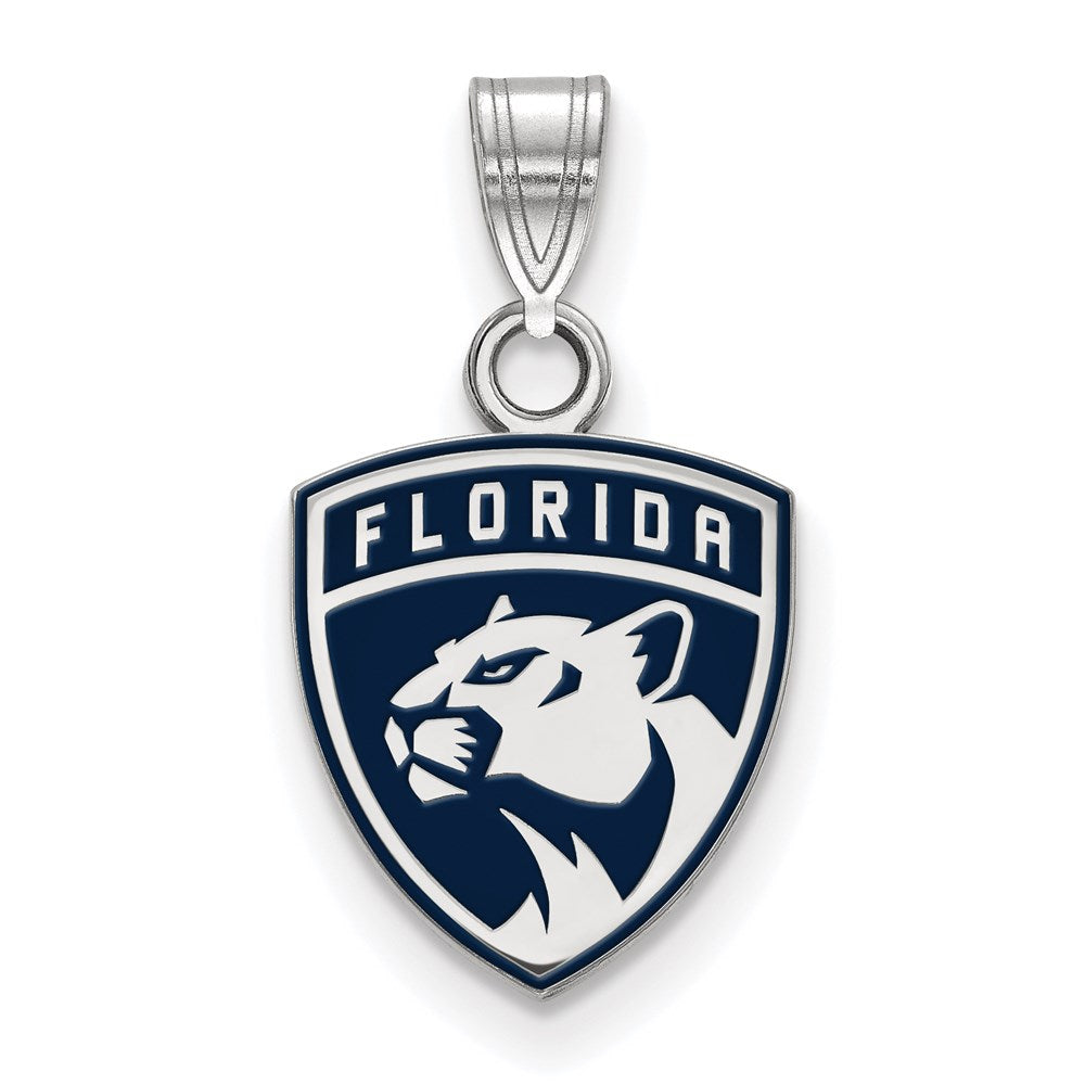 Sterlingsilber Rhodiniert Nhl Logoart Florida Panthers Klein Emailliert Anhänger