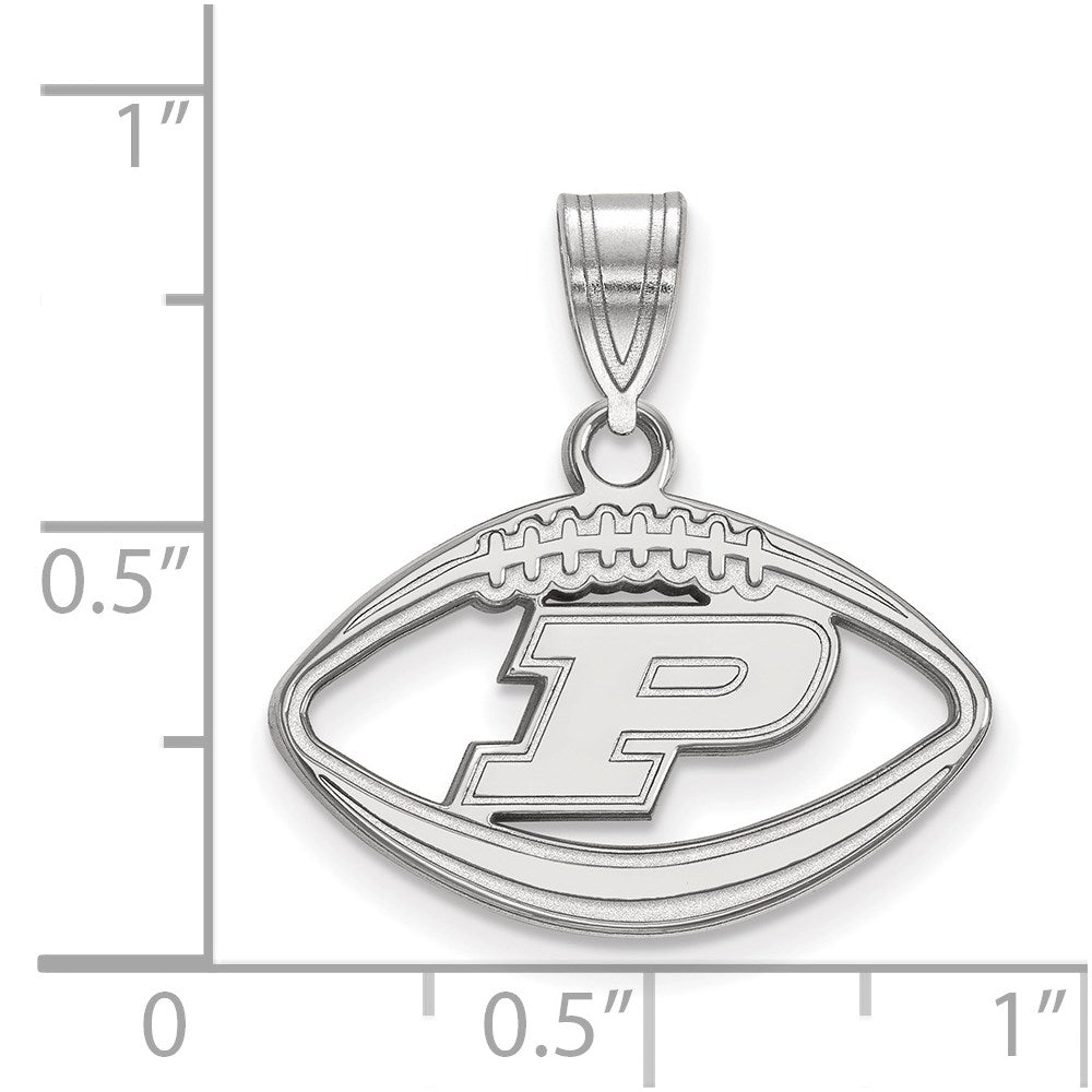Sterlingsilber Rhodiniert Logoart Purdue University Buchstabe P Football Anhänger