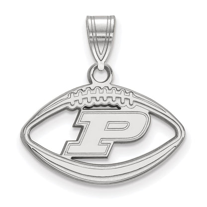 Sterlingsilber Rhodiniert Logoart Purdue University Buchstabe P Football Anhänger