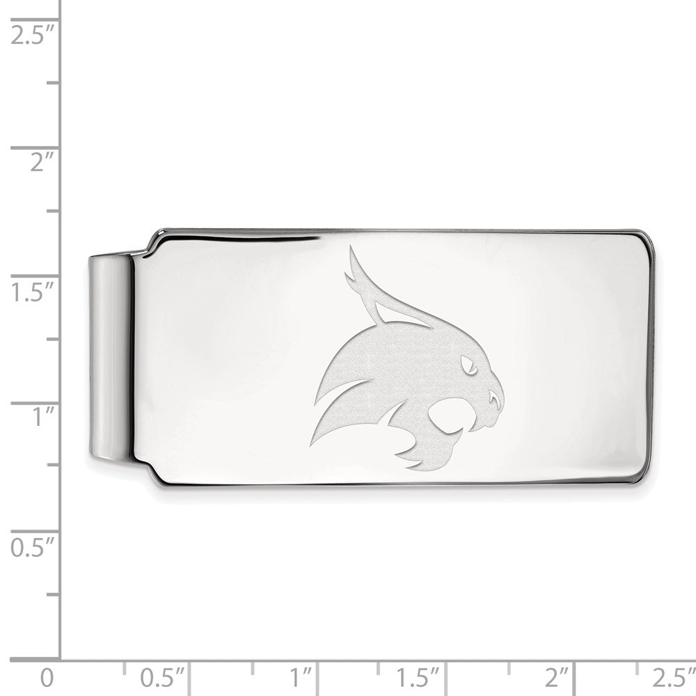 Sterlingsilber Rhodiniert Logoart Texas State University Geldklammer