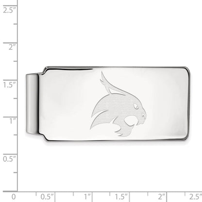 Sterlingsilber Rhodiniert Logoart Texas State University Geldklammer