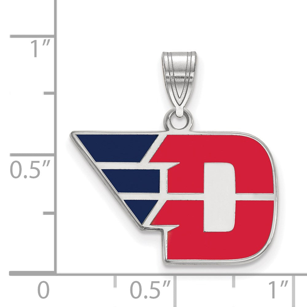 Sterlingsilber Rhodiniert Logoart University Of Dayton Mittel Emailliert Anhänger