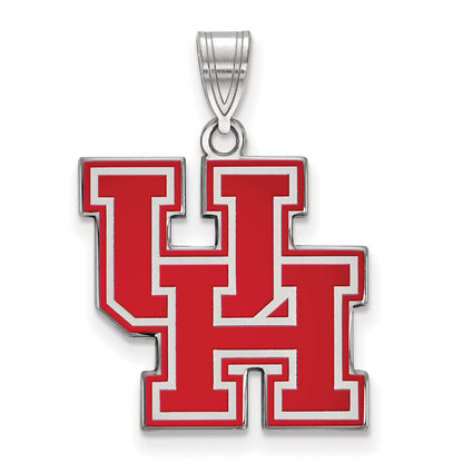 Sterlingsilber Rhodiniert Logoart University Of Houston U H Groß Emailliert Anhänger