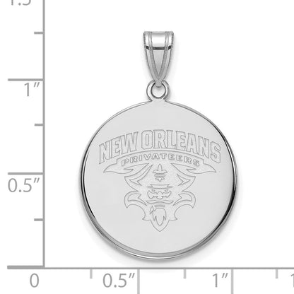 10K Weißgold Logoart University Of New Orleans U N O Groß Plättchen Anhänger