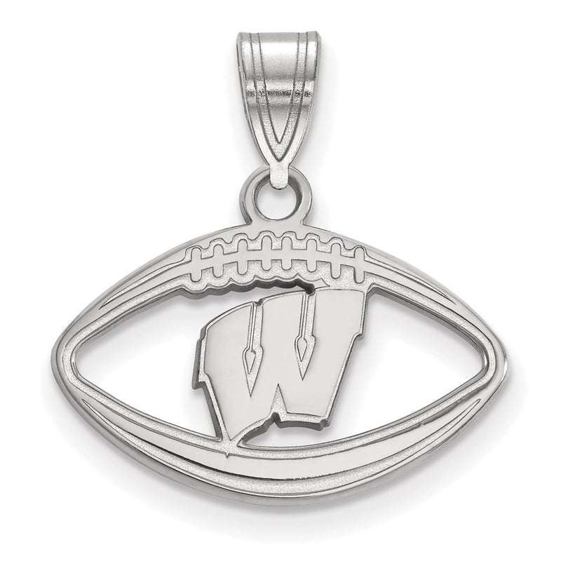 Sterlingsilber Rhodiniert Logoart University Of Wisconsin Football Anhänger