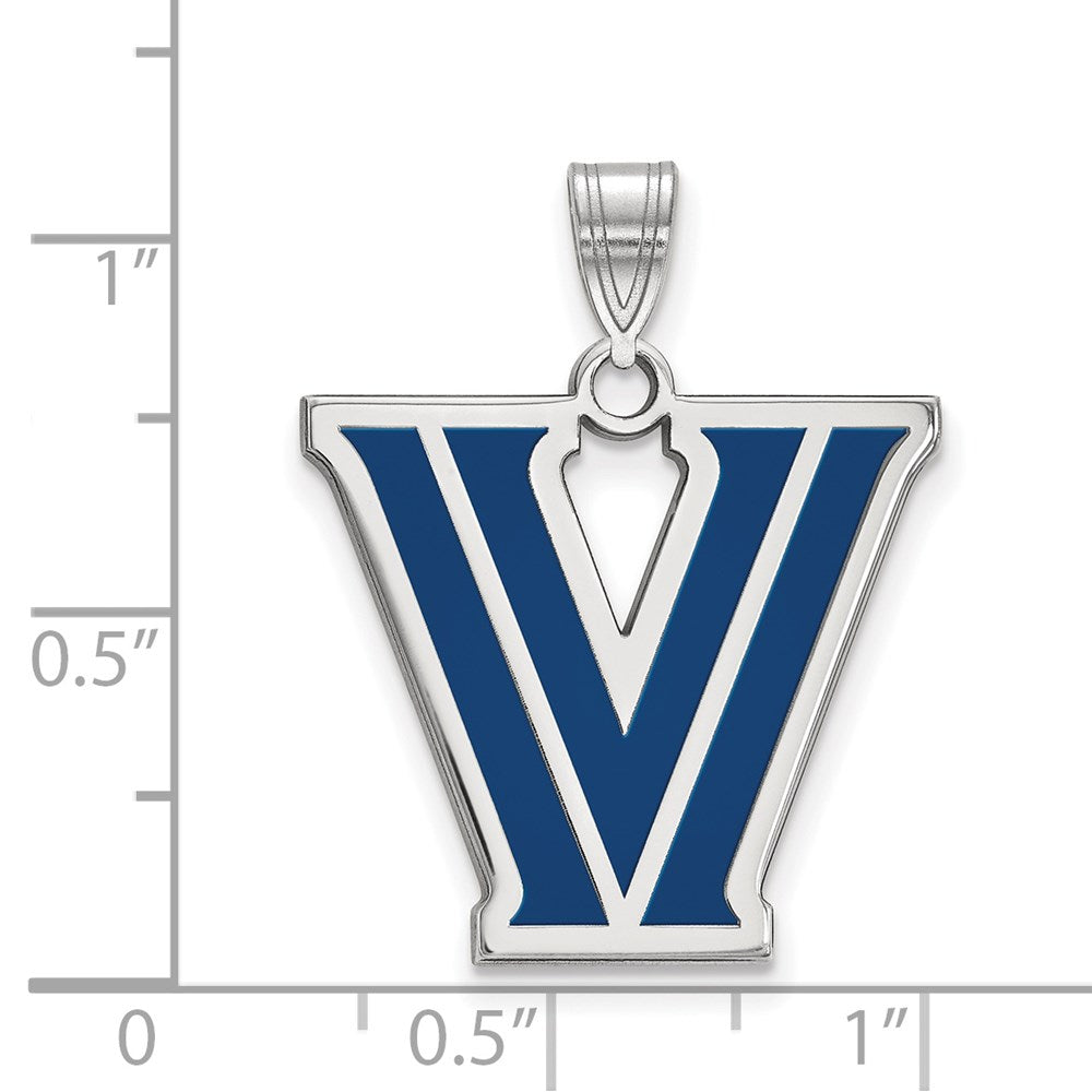 Sterlingsilber Rhodiniert Logoart Villanova University Buchstabe V Groß Emailliert Anhänger