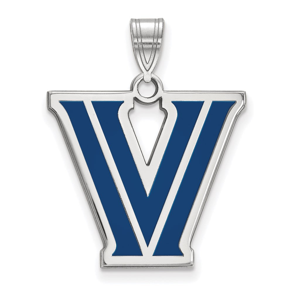 Sterlingsilber Rhodiniert Logoart Villanova University Buchstabe V Groß Emailliert Anhänger