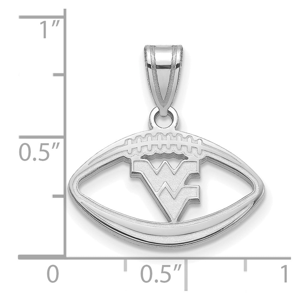 Sterlingsilber Rhodiniert Logoart West Virginia University W V Football Anhänger