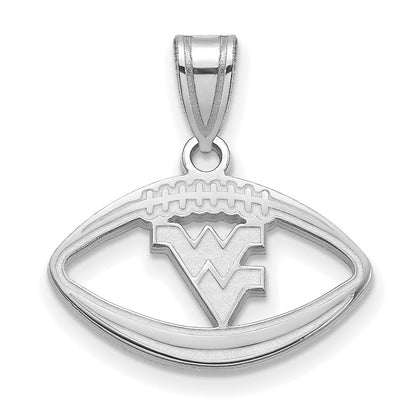 Sterlingsilber Rhodiniert Logoart West Virginia University W V Football Anhänger