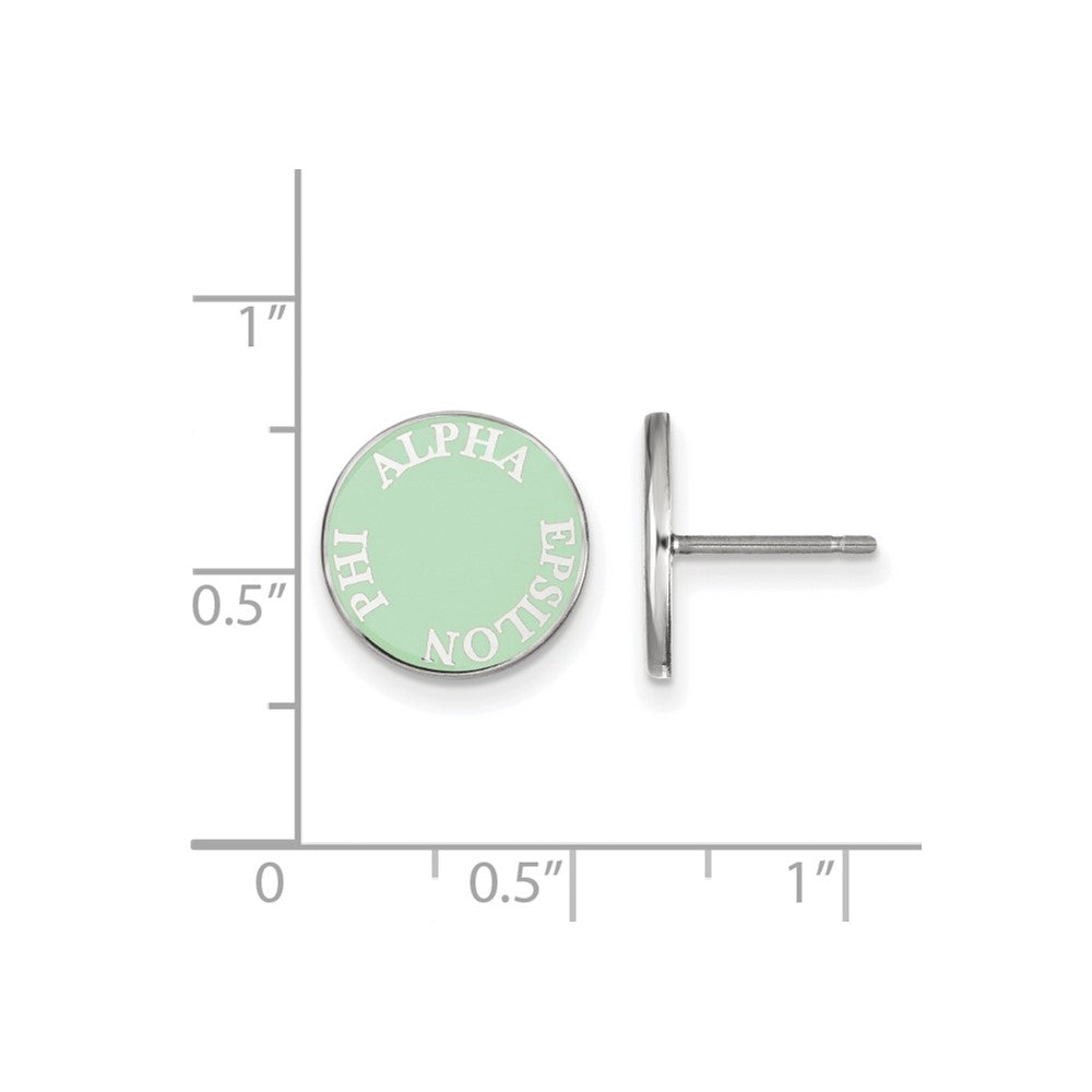 Sterlingsilber Rhodiniert Logoart Alpha Epsilon Phi Sorority Text Farbe Emaille Ohrstecker