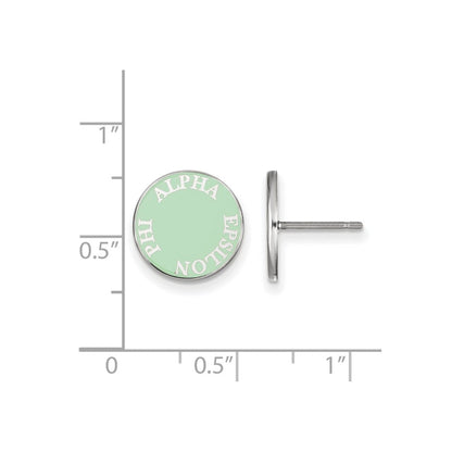 Sterlingsilber Rhodiniert Logoart Alpha Epsilon Phi Sorority Text Farbe Emaille Ohrstecker
